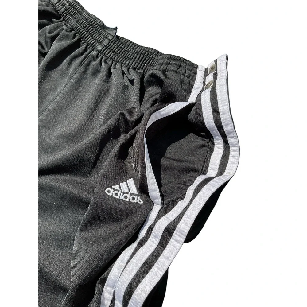 Vintage Adidas Break Away Snap Pants‎ Medium Black Basketball Straight Leg